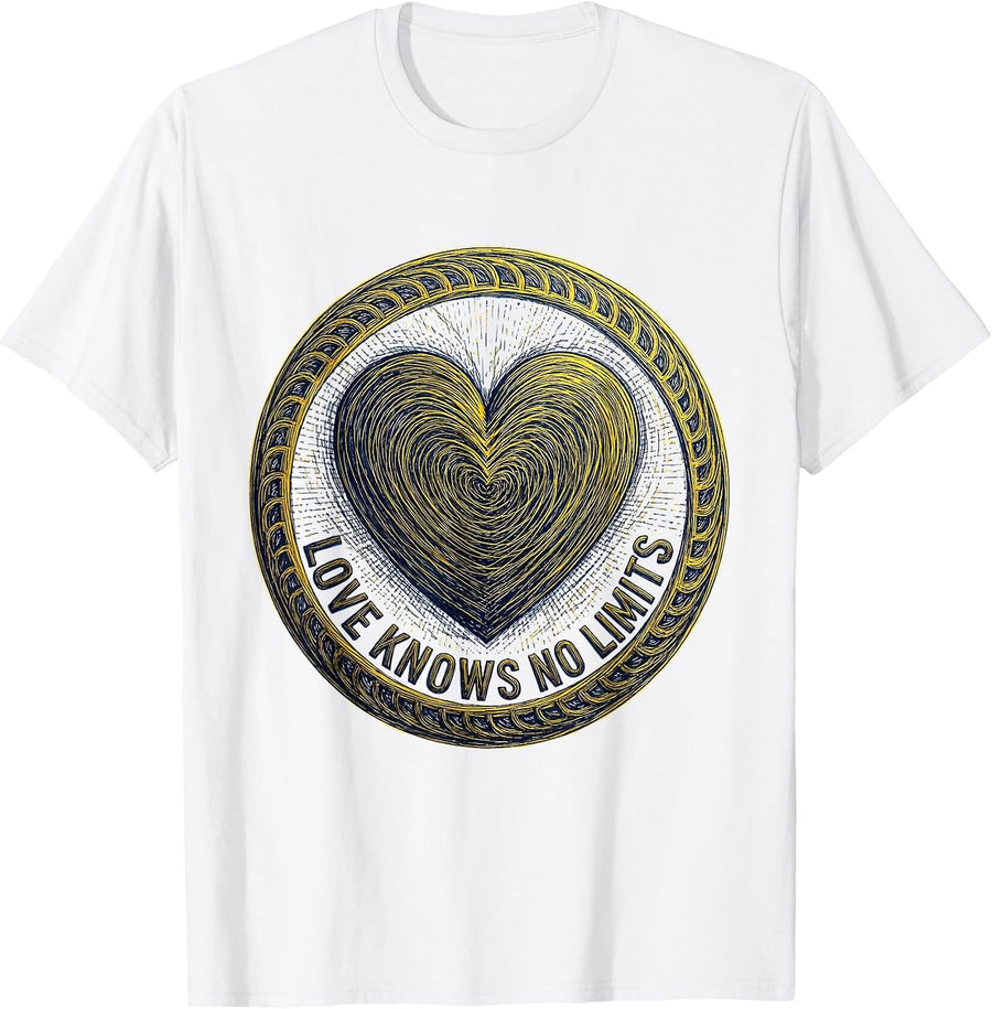 Men's Down Syndrome Awareness Love Knows No Limits T-Shirt - White
