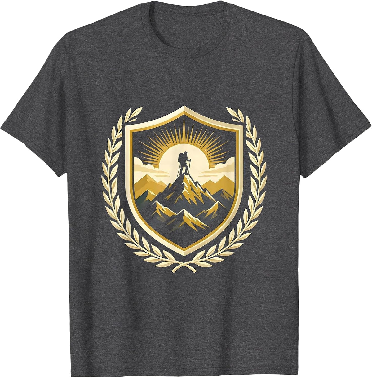 Trailblazer Lone Hiker Mountain Ridge Silhouette T-Shirt - Dark Heather Grey