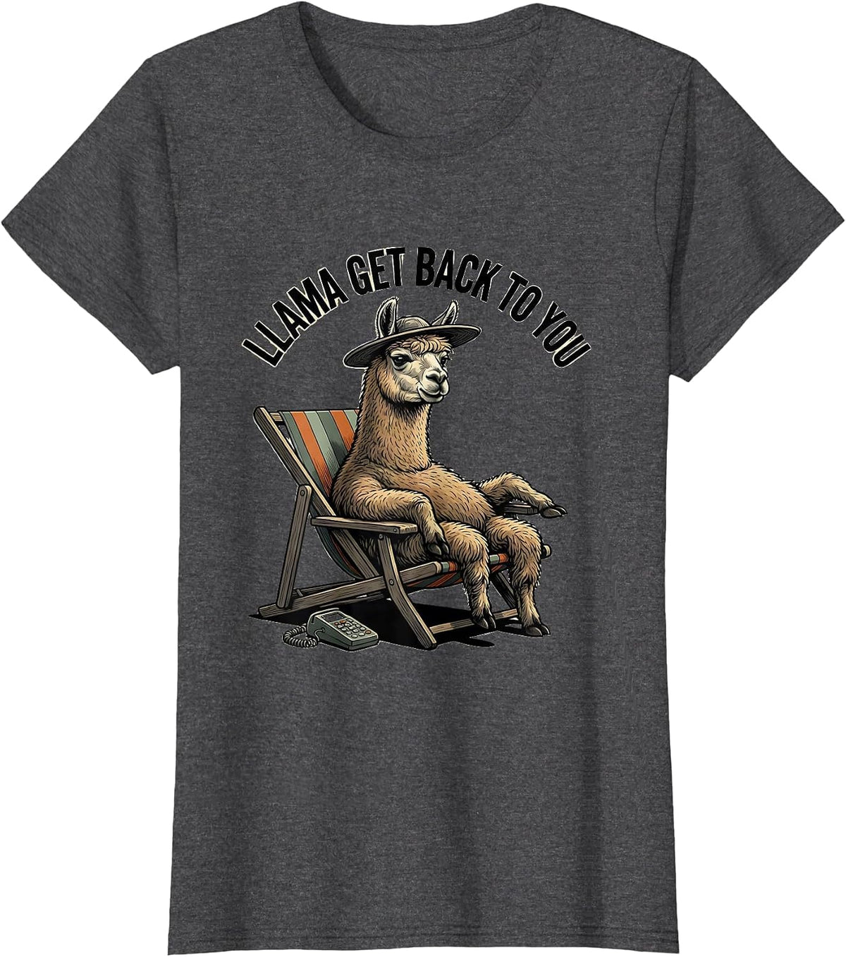 Women's Llama Get Back To You Funny Alpaca Animal Lover Gift T-Shirt - Dark Heather Grey