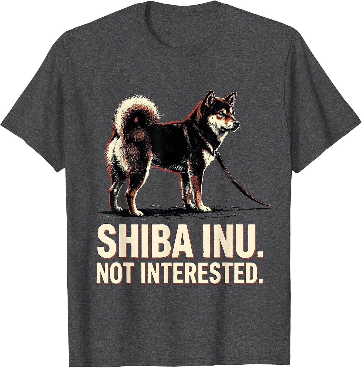 Shiba Inu Not Interested Funny Dog Lover Gift Women Girls T-Shirt - Dark Heather Grey