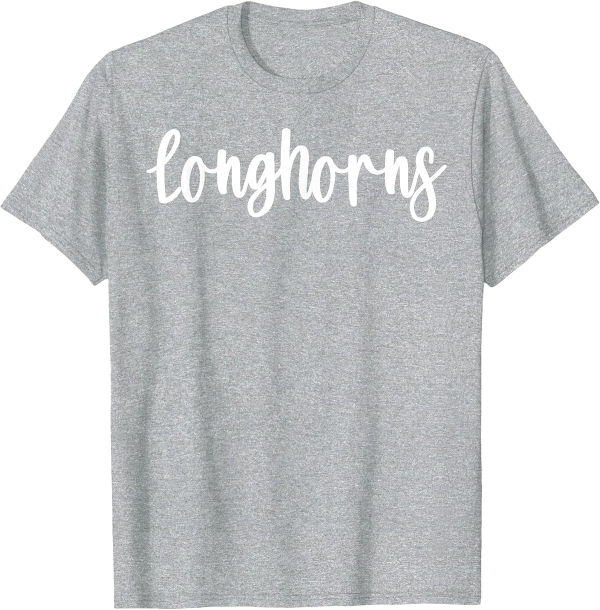 Longhorns School Spirit Team Mascot Game Night T-Shirt - Heather Grey