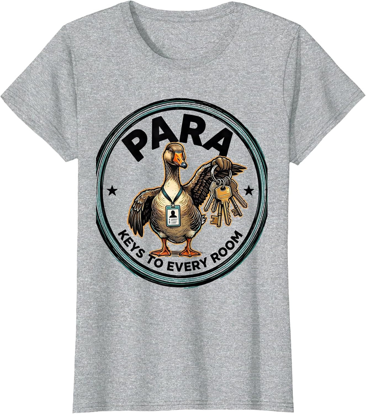 Para Keys To Every Room Funny Paraprofessional SPED Teacher T-Shirt - Heather Grey