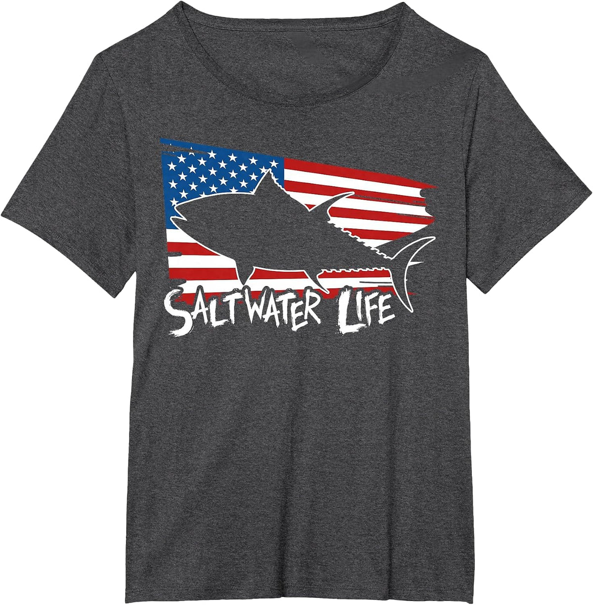 Saltwater Life T-Shirt - Fishing Shirts T-Shirt - Dark Heather Grey