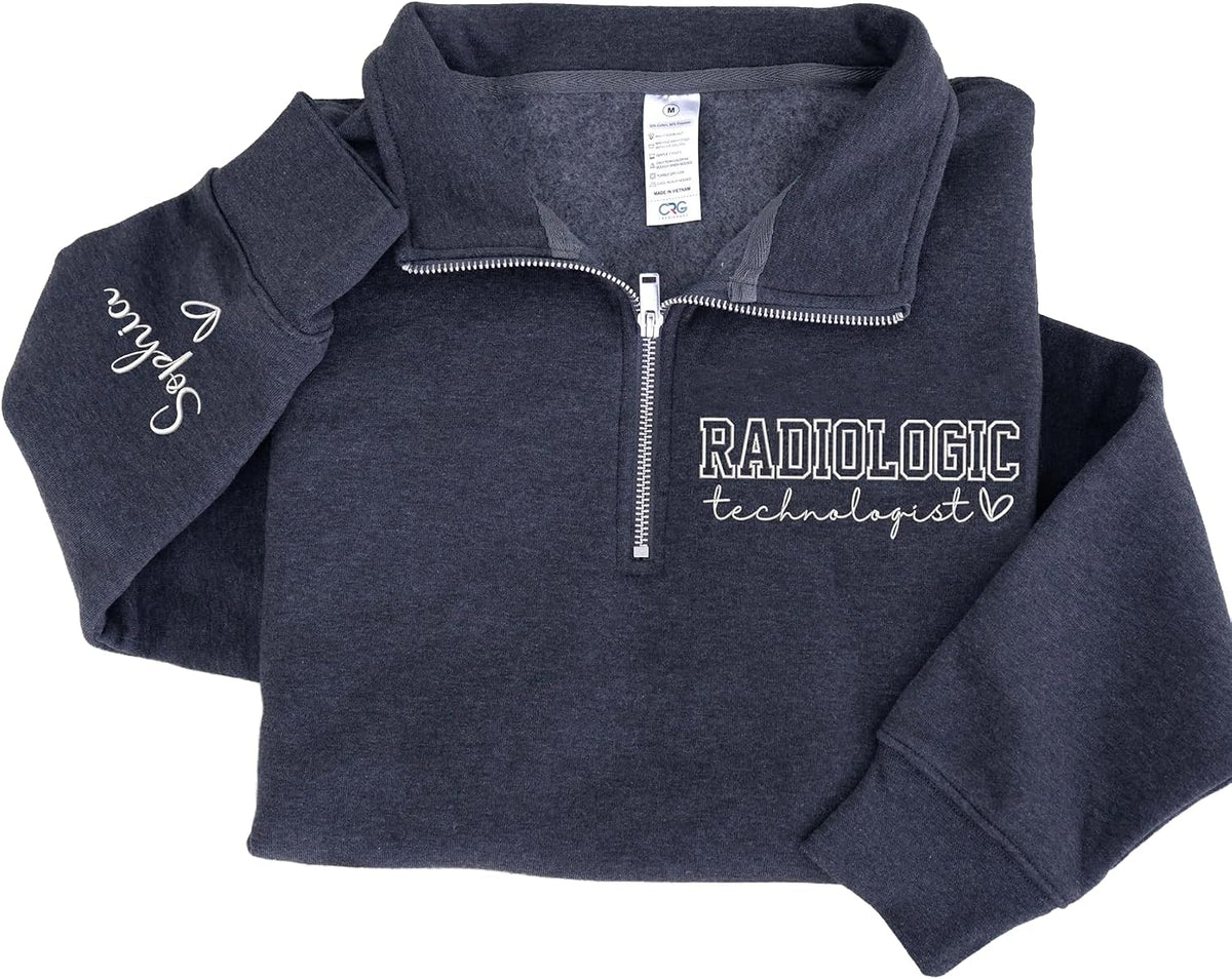 Personalized Jobs Embroidered Quarter Zip Sweatshirt, Custom Profession Sweater for Office, Clinic, Professional Gifts -