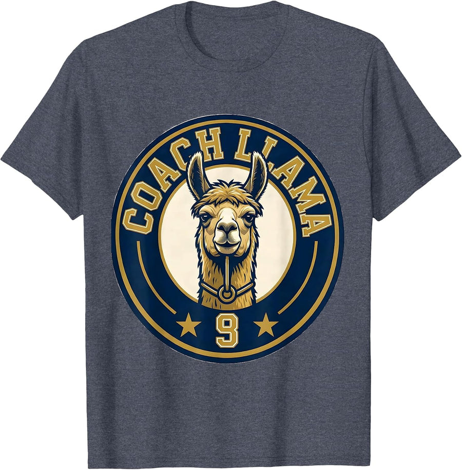 Coach Llama Funny Llama Lover Novelty Humor T-Shirt - Heather Blue