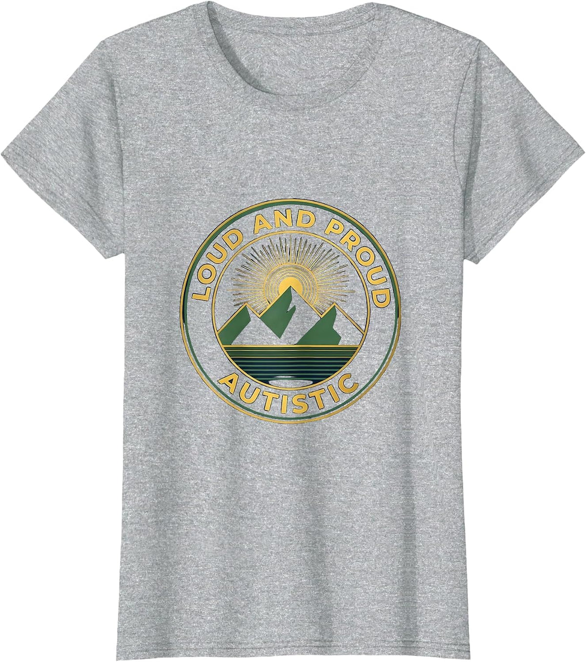 Loud and Proud Autistic Awareness Design T-Shirt - Heather Grey