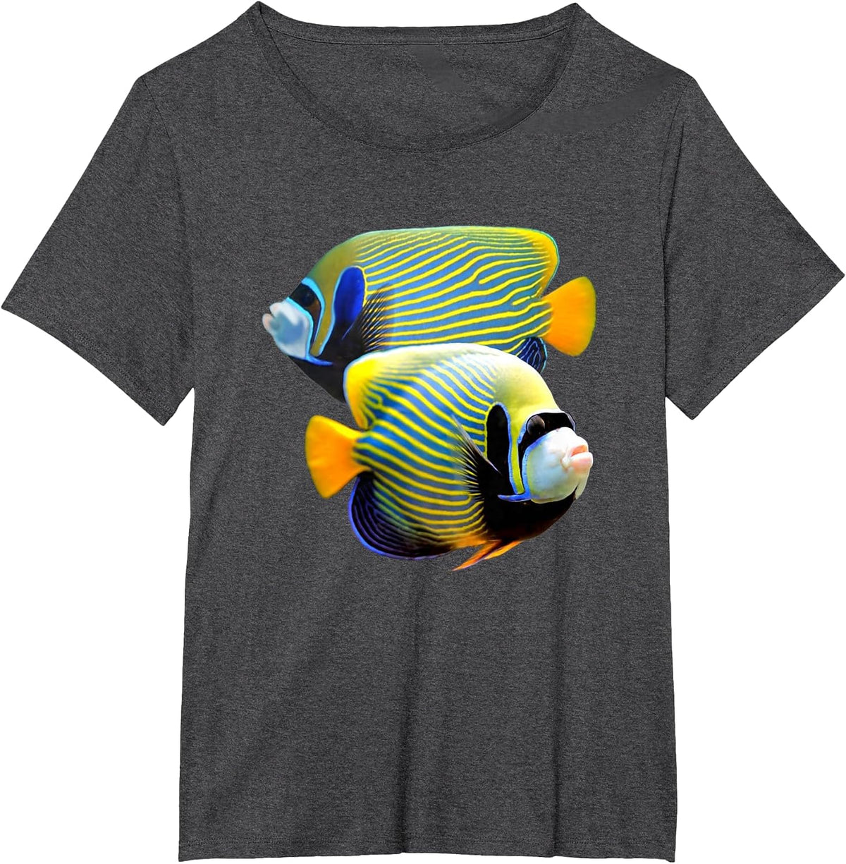 Emperor Angelfish Marine Fish Saltwater Angelfish Ocean Fish T-Shirt - Dark Heather Grey