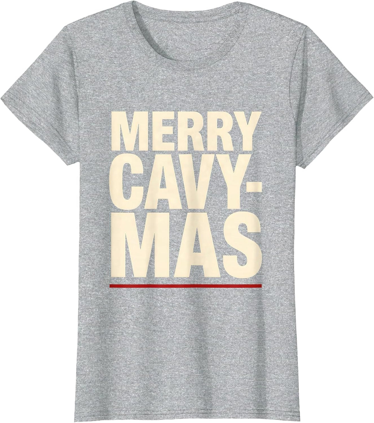 Women's Merry Cavy-mas Funny Guinea Pig Christmas Pet Lover Humor T-Shirt - Heather Grey