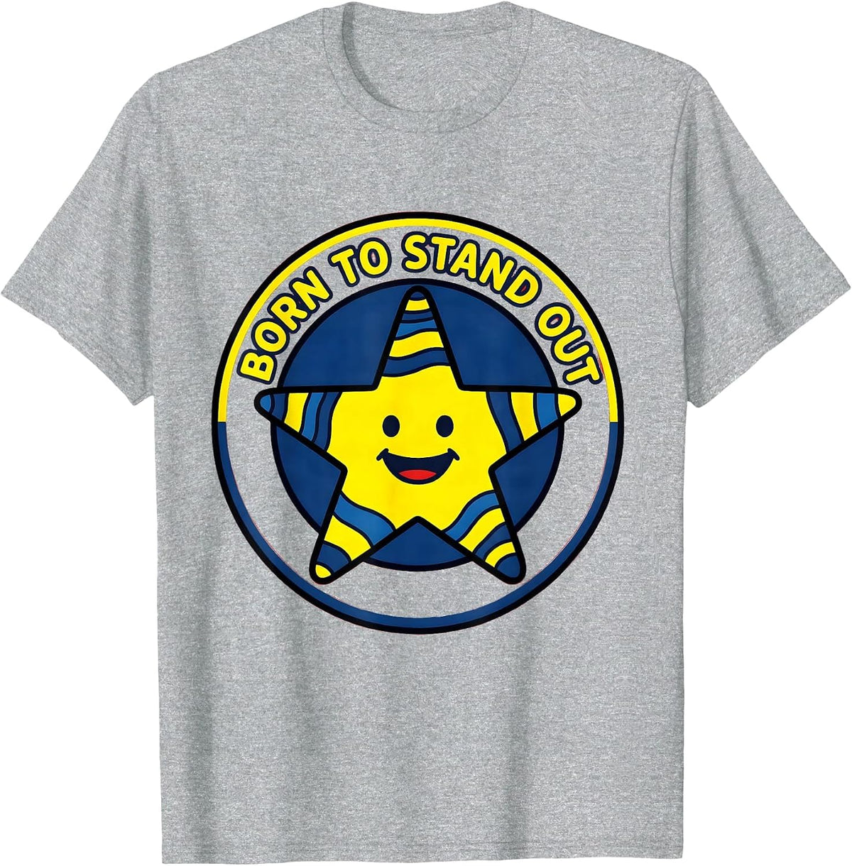 Men's Born to Stand Out Down Syndrome Awareness Design T-Shirt - Heather Grey