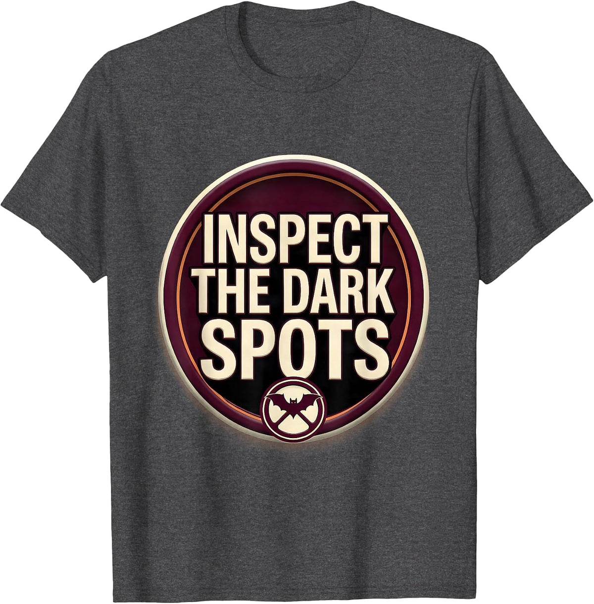 Men's Inspect The Dark Spots Funny Dermatology Halloween T-Shirt - Dark Heather Grey
