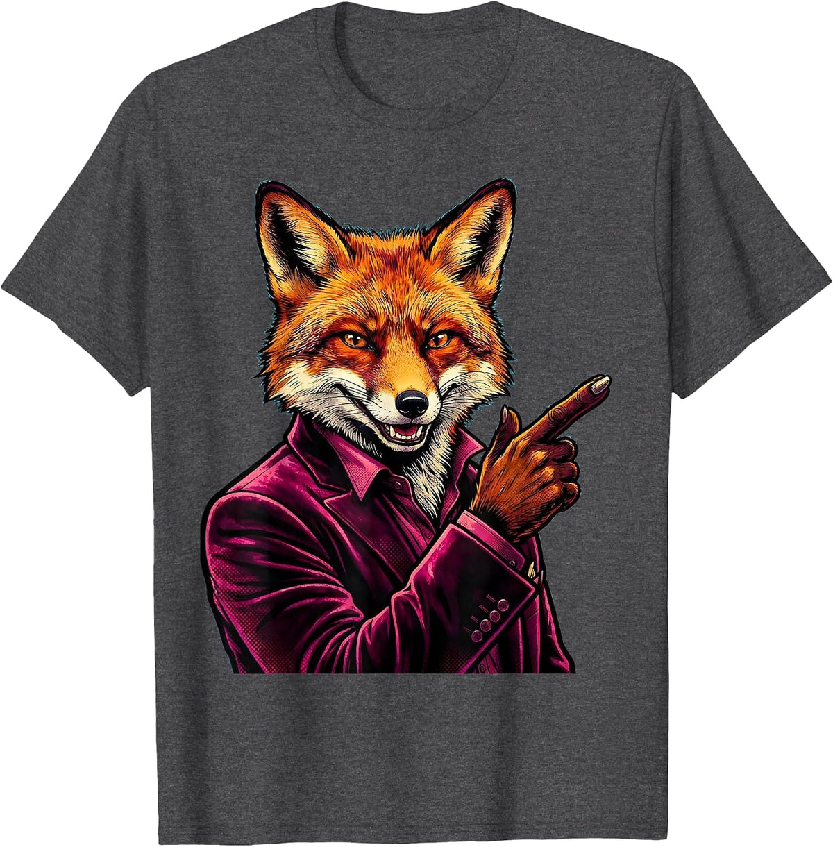 Rizz Em With The Tism Smooth Fox Velvet Suit T-Shirt - Dark Heather Grey