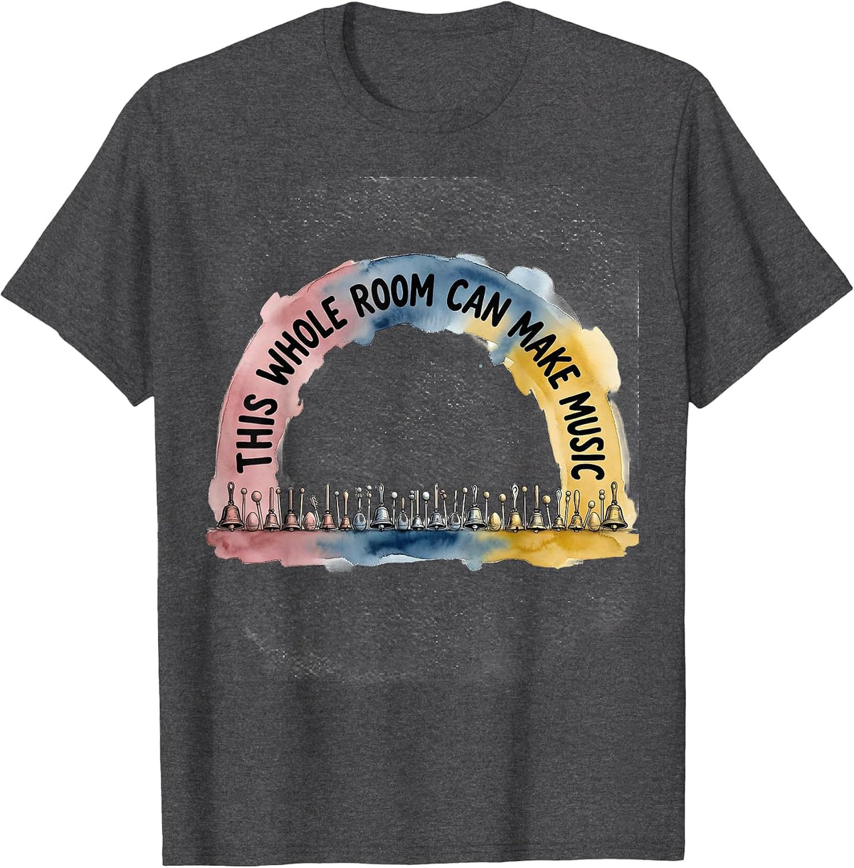 Men's This Whole Room Can Make Music Music Teacher Appreciation T-Shirt - Dark Heather Grey