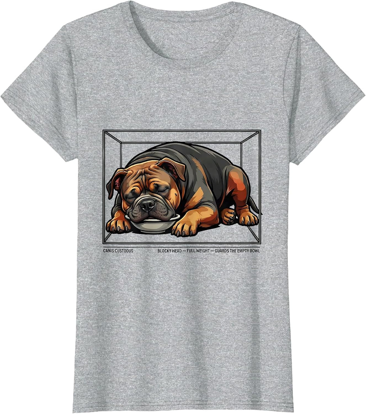 Women's Canis Custodus Pitbull Dog Mom Humor T-Shirt - Heather Grey