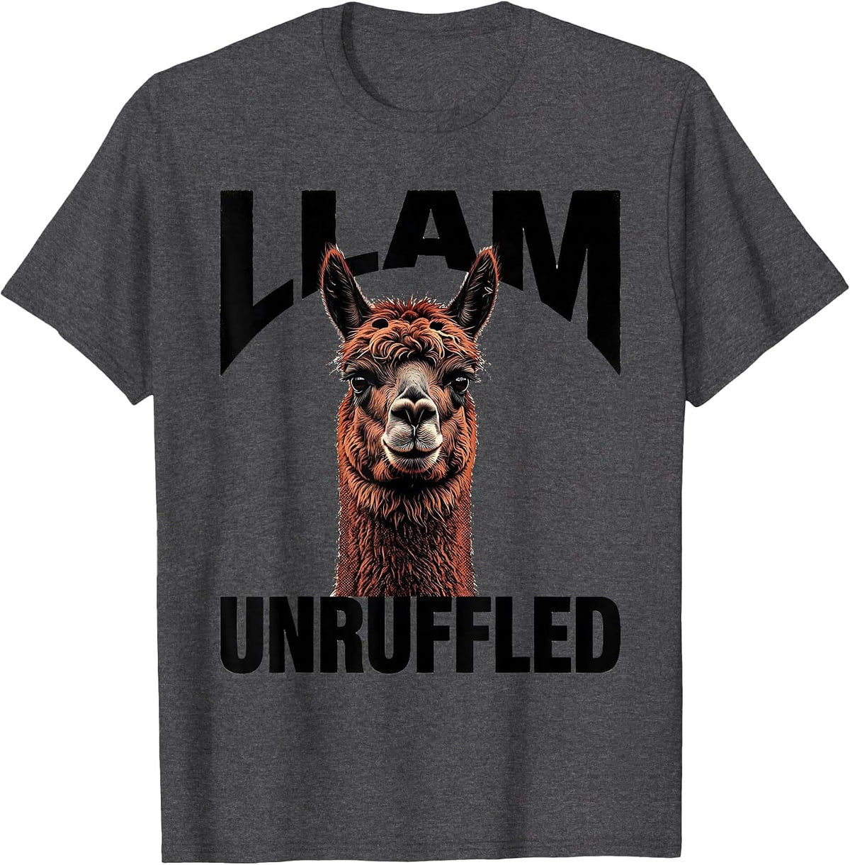 Men's Llam Unruffled Funny Llama Alpaca Lover Gift T-Shirt - Dark Heather Grey