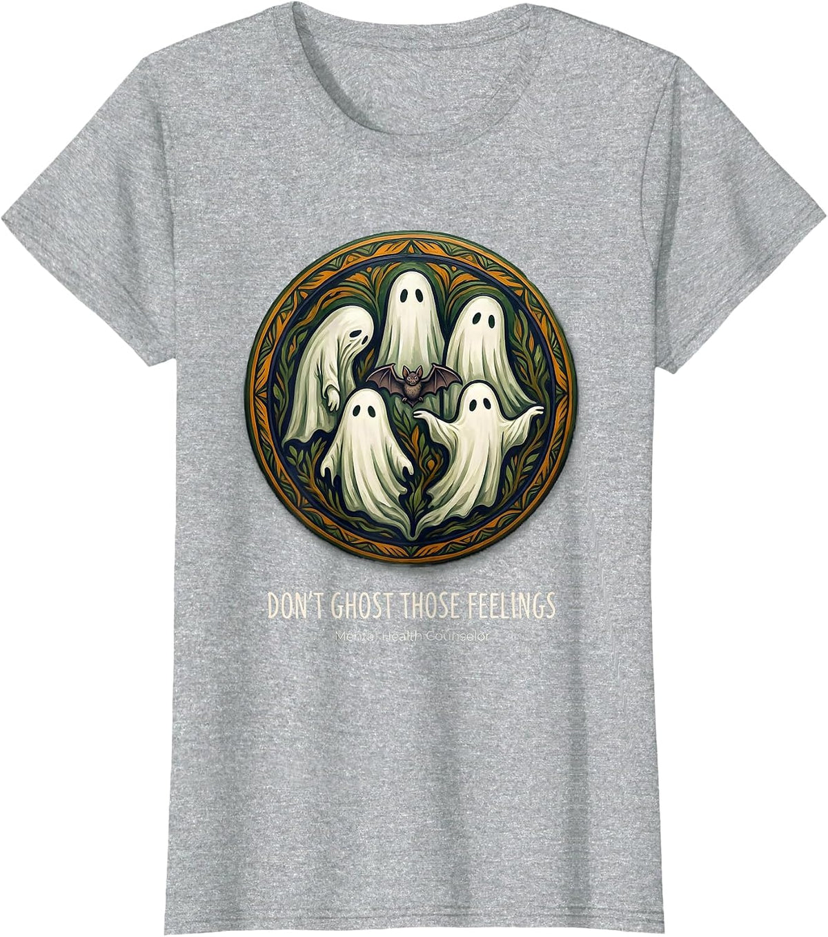 Women's Don't Ghost Those Feelings Mental Health Counselor T-Shirt - Heather Grey