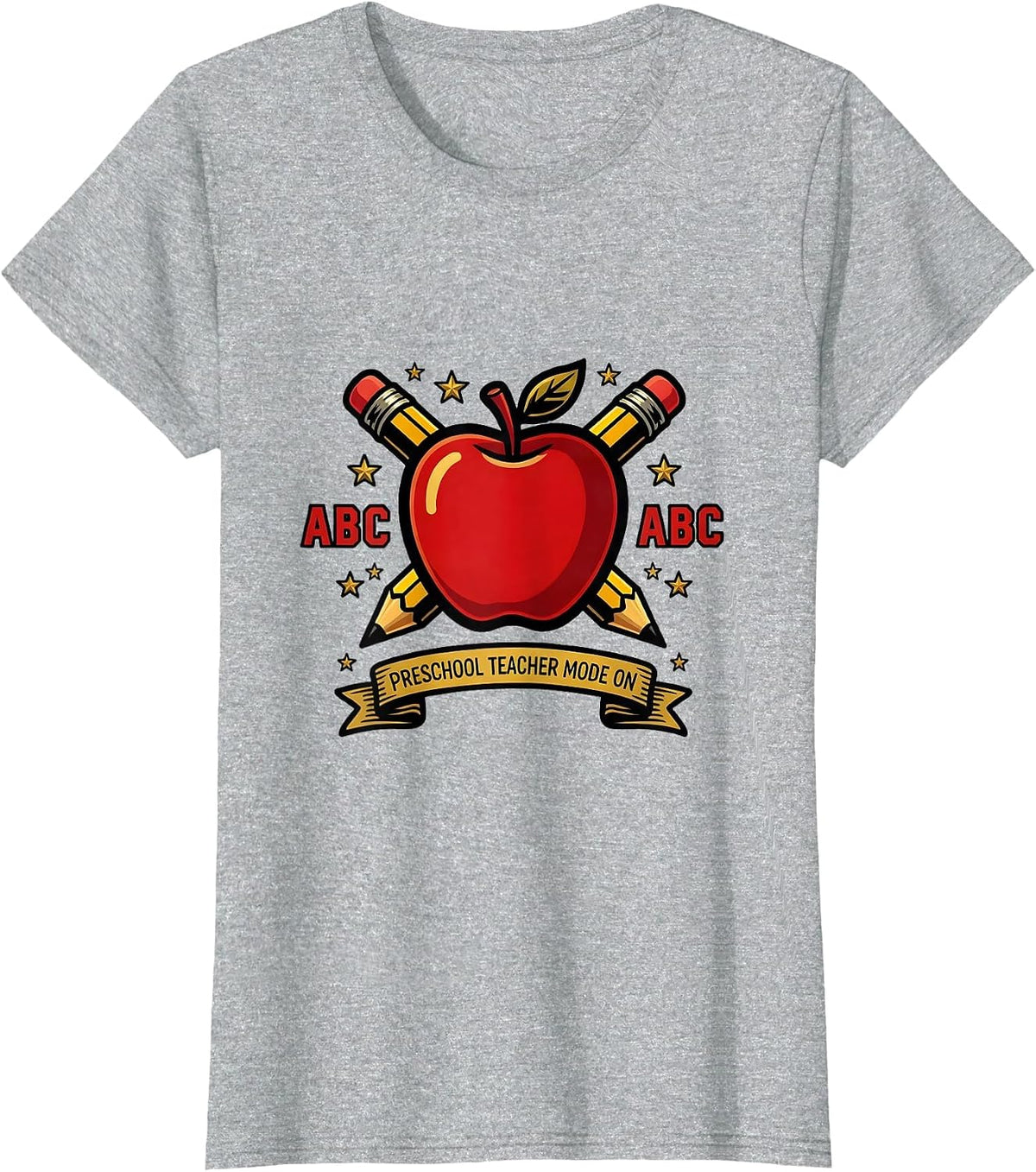 Preschool Teacher Mode On Educator Design T-Shirt - Heather Grey