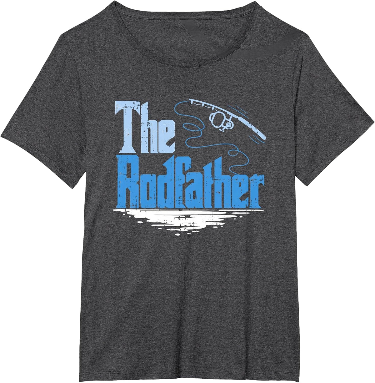 The Rodfather Funny Fishing Parody T-Shirt T-Shirt - Dark Heather Grey