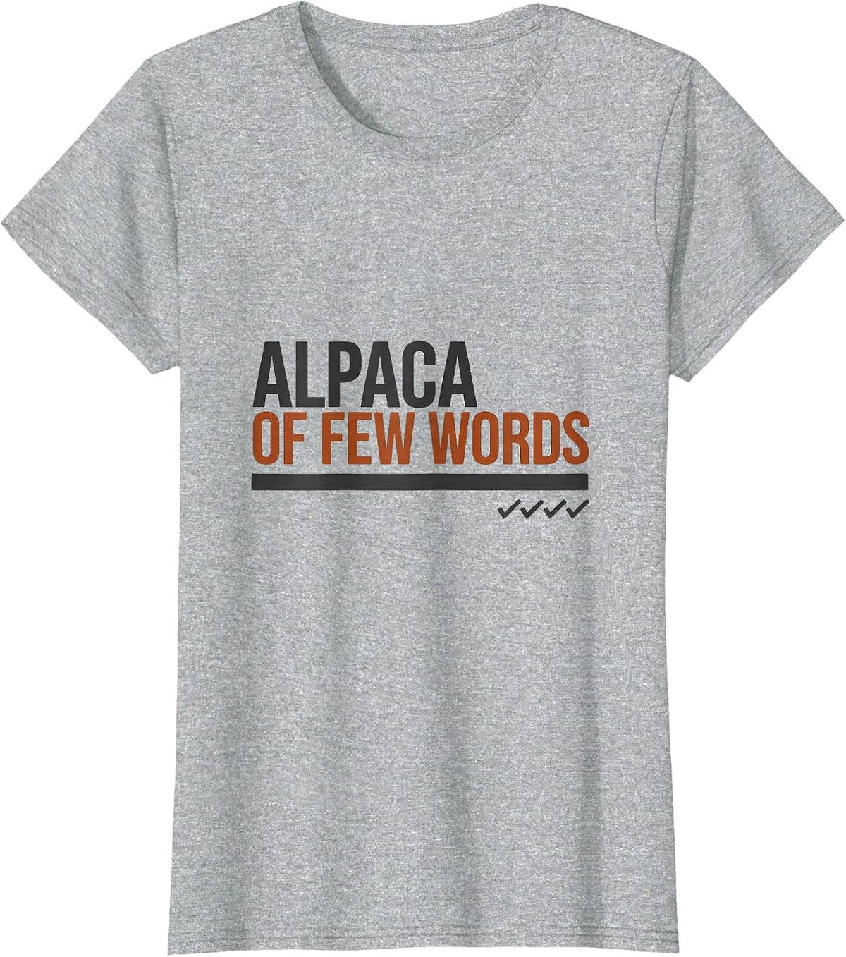 Women's Alpaca Of Few Words Funny Alpaca Lover Animal Humor T-Shirt - Heather Grey
