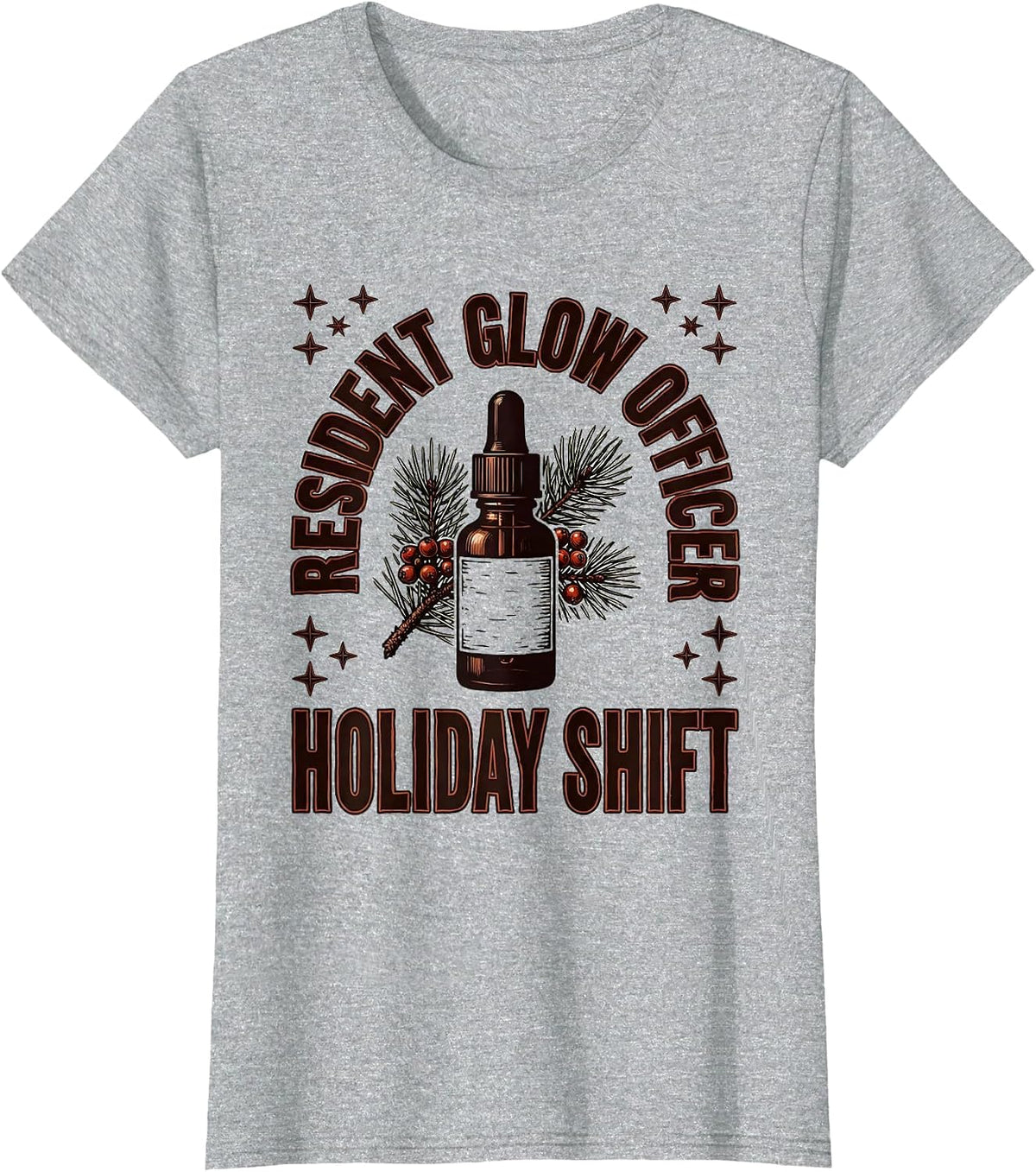 Resident Glow Officer Holiday Shift Esthetician Dermatology T-Shirt - Heather Grey