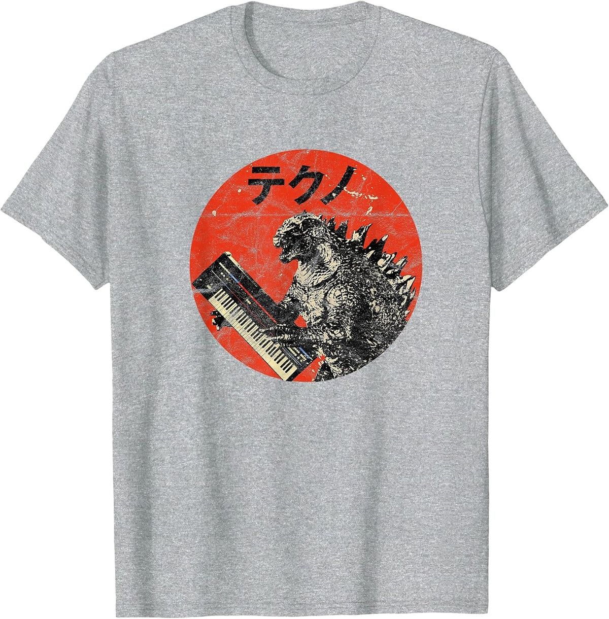 Synthesizer Analogue Japanese Synth Monster Retro Gear Vintage Tees T Shirts - Heather Grey
