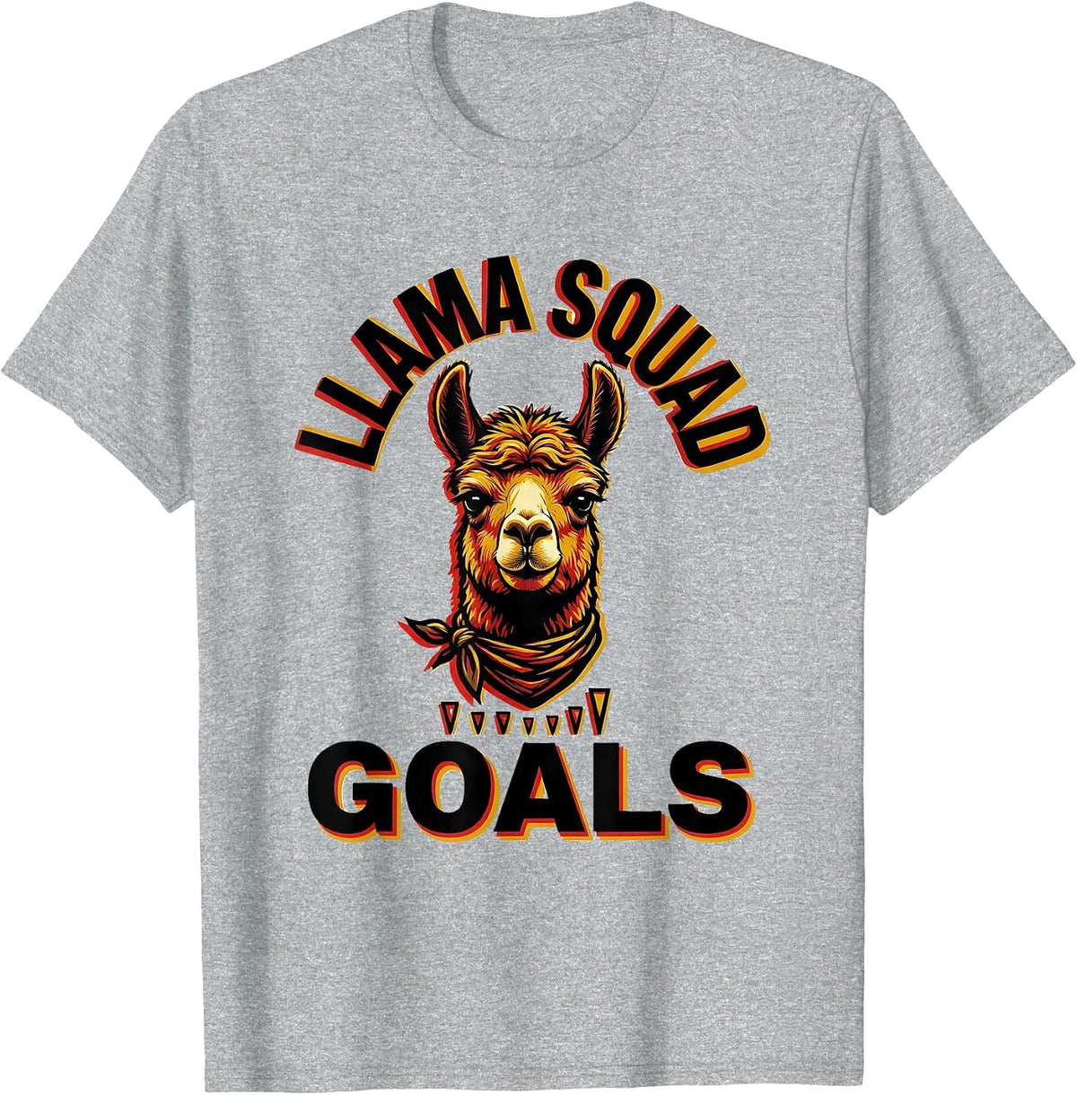 Men's Llama Squad Goals Funny Llama Lover Group Novelty T-Shirt - Heather Grey