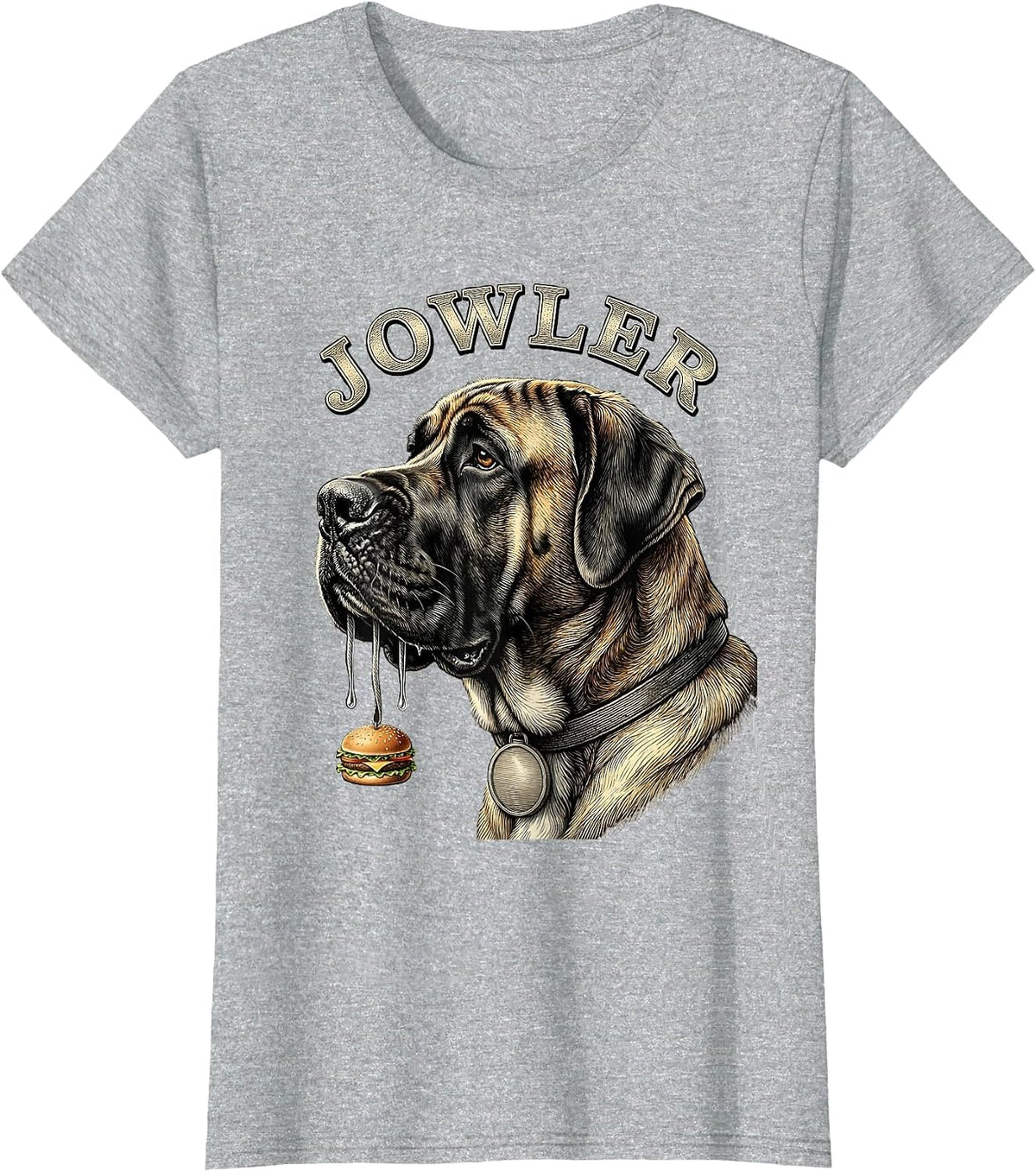 JOWLER Funny Great Dane Jowls Drooling Dog Mom Dog Dad Gift T-Shirt - Heather Grey