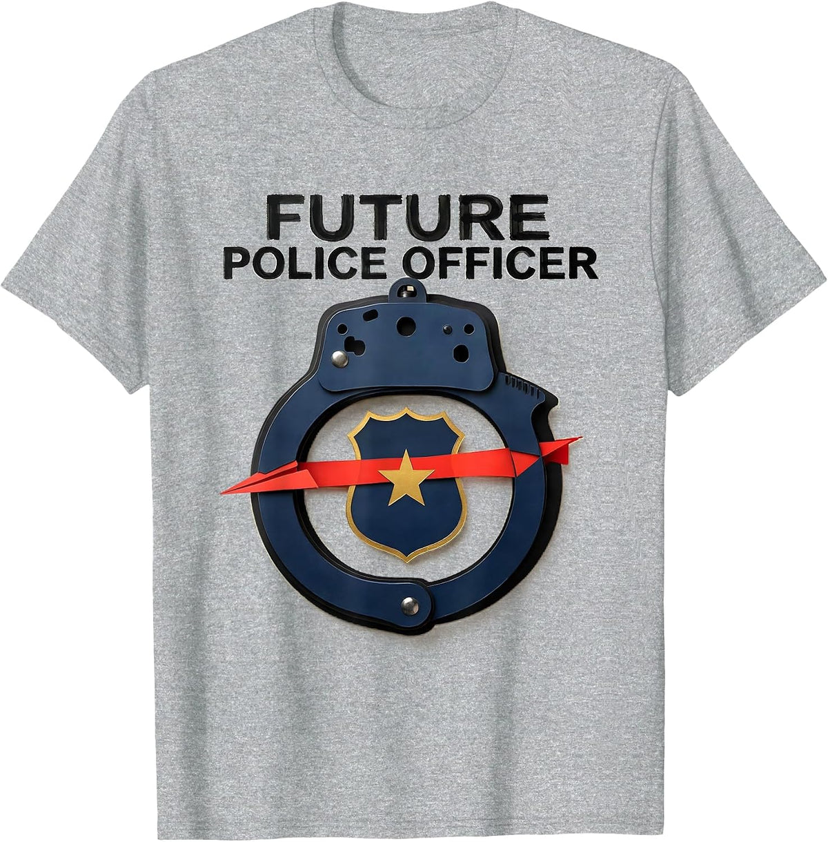 Men's Future Police Officer Playful Kids Costume Party Humor T-Shirt - Heather Grey