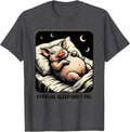 Men's Official Sleepshirt Pig Funny Animal Lover Pajama T-Shirt - Dark Heather Grey