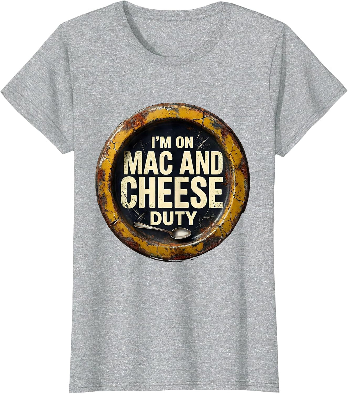 Women's I'm On Mac And Cheese Duty Funny Friendsgiving Matching T-Shirt - Heather Grey