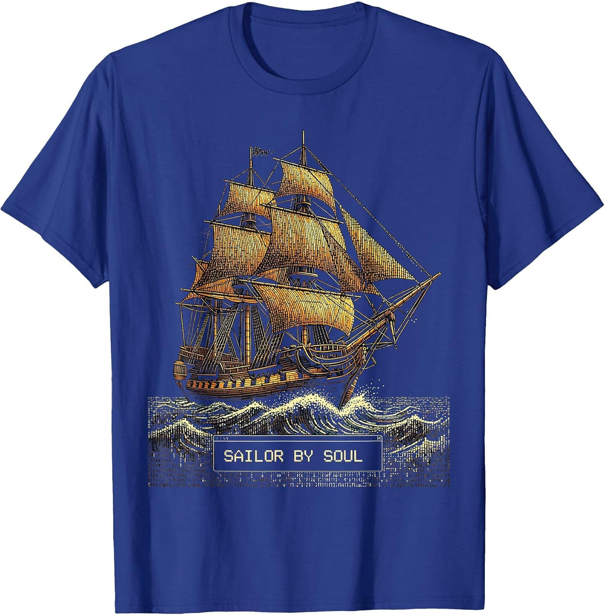 Sailor By Soul Nautical Spirit Design T-Shirt - Royal Blue