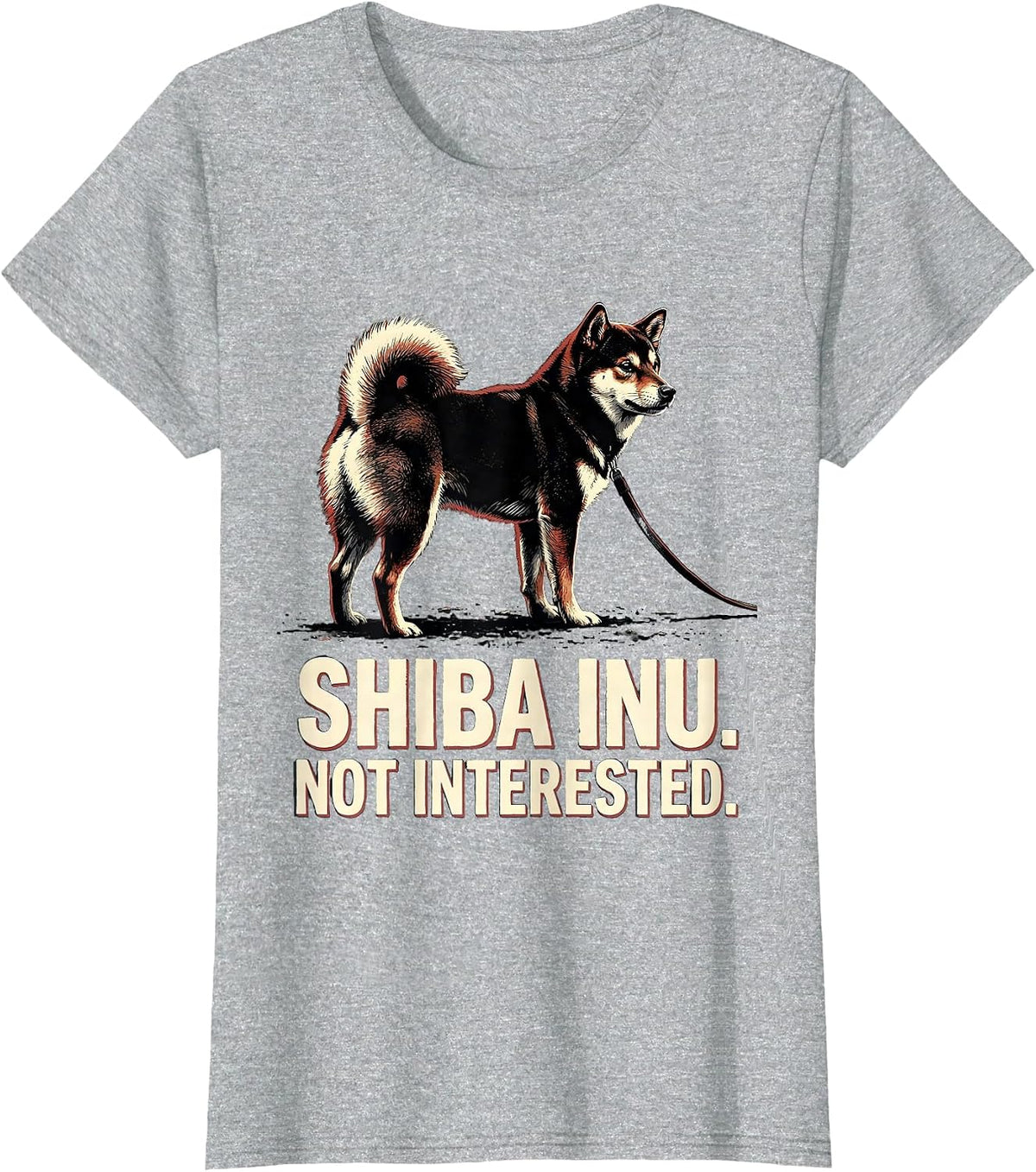 Shiba Inu Not Interested Funny Dog Lover Gift Women Girls T-Shirt - Heather Grey
