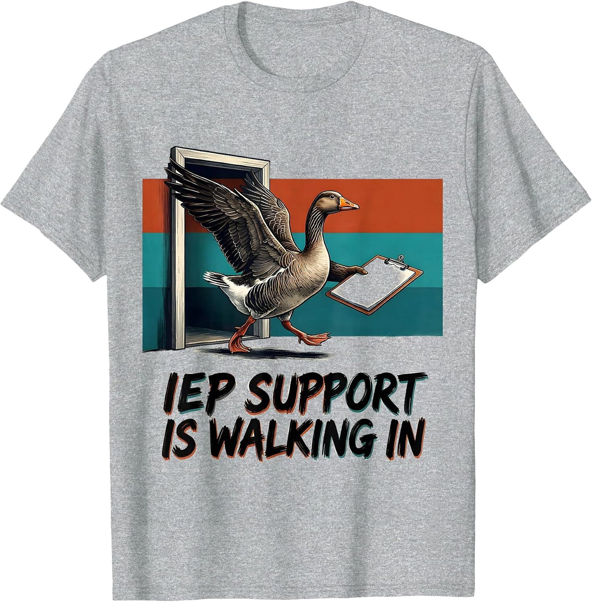 Men's IEP Support Is Walking In Funny Special Education Teacher T-Shirt - Heather Grey