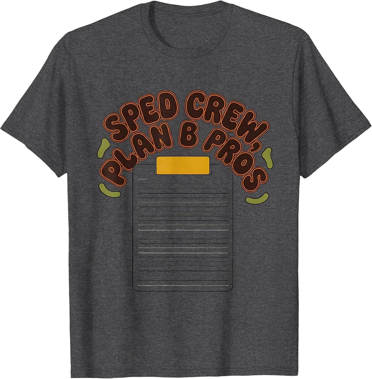Men's SPED Crew Plan B Pros Retro Special Education Teacher T-Shirt - Dark Heather Grey