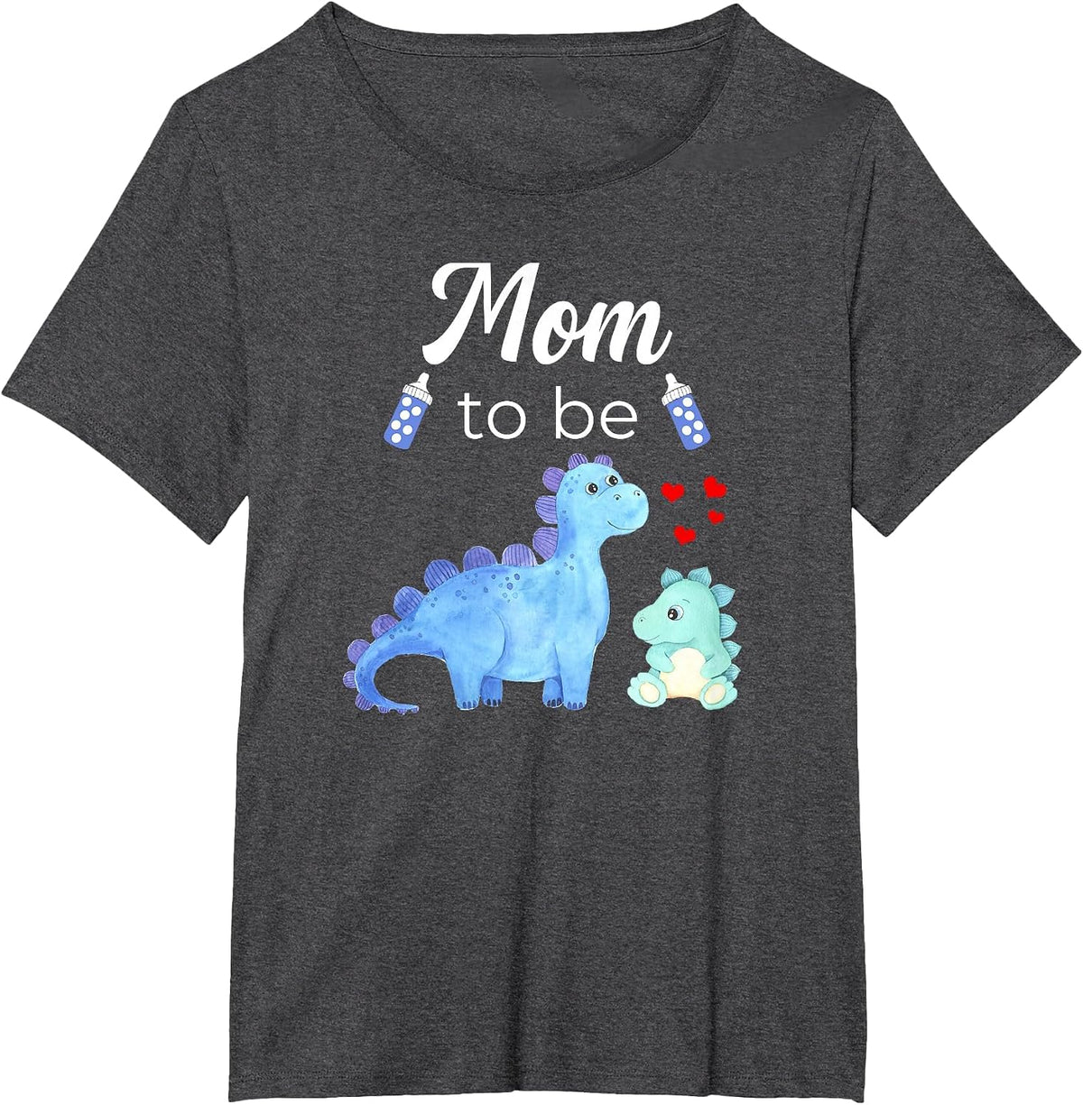 Mom to Be Dinosaur Baby Shower for Boy T-Shirt - Dark Heather Grey
