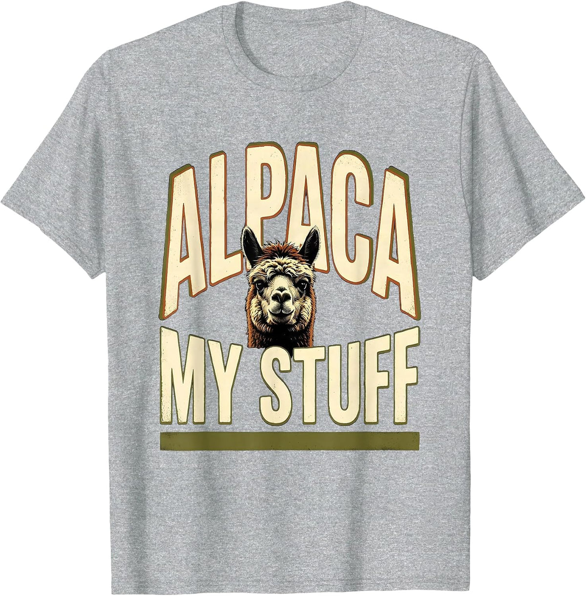 Men's Alpaca My Stuff Funny Alpaca Lover Humor Graphic T-Shirt - Heather Grey