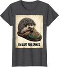 Women's I'm Soft For Spikes Vintage Hedgehog Lover Cute Cartoon T-Shirt - Dark Heather Grey