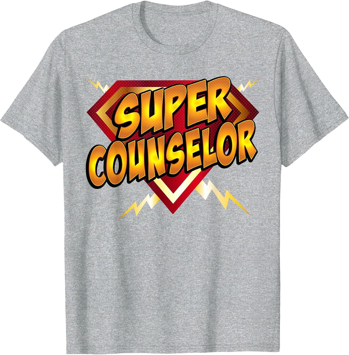 Super Counselor Back to School Educational Superhero T-Shirt - Heather Grey