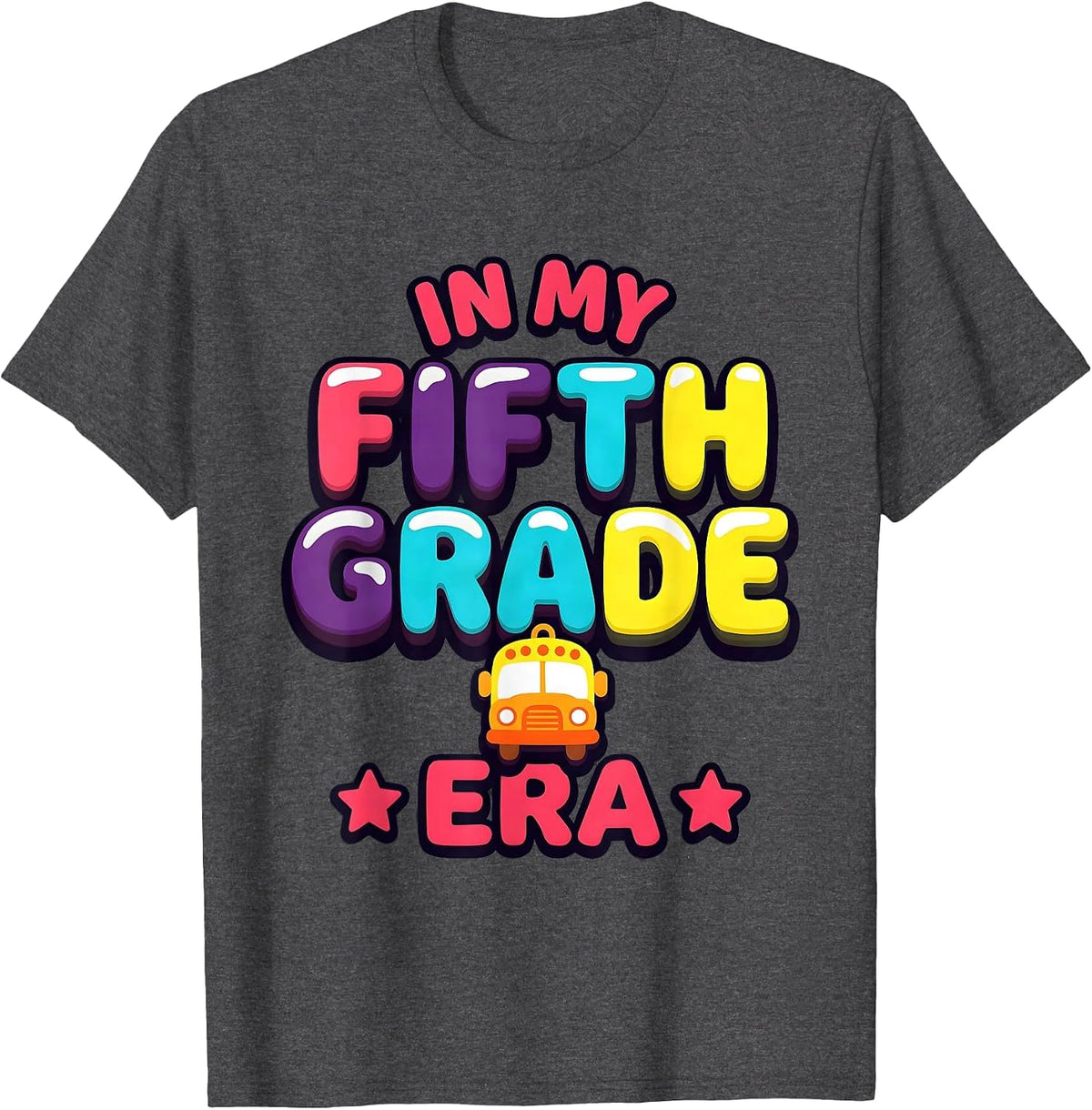 Men's In My Fifth Grade Era Gummy Jelly Pop Tie Dye Back to School T-Shirt - Dark Heather Grey