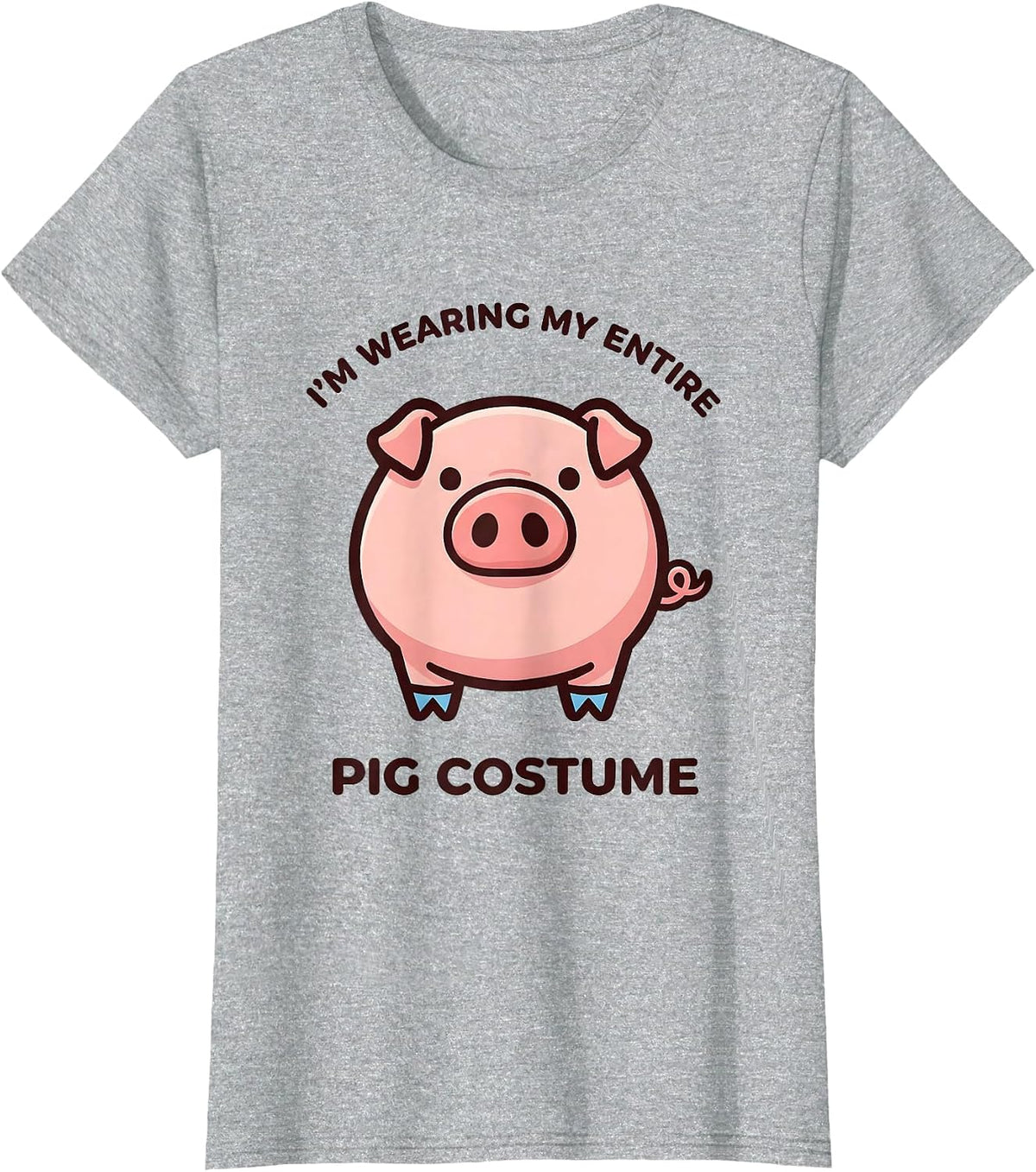 I’m Wearing My Entire Pig Costume Cute Kawaii Pig Lover T-Shirt - Heather Grey