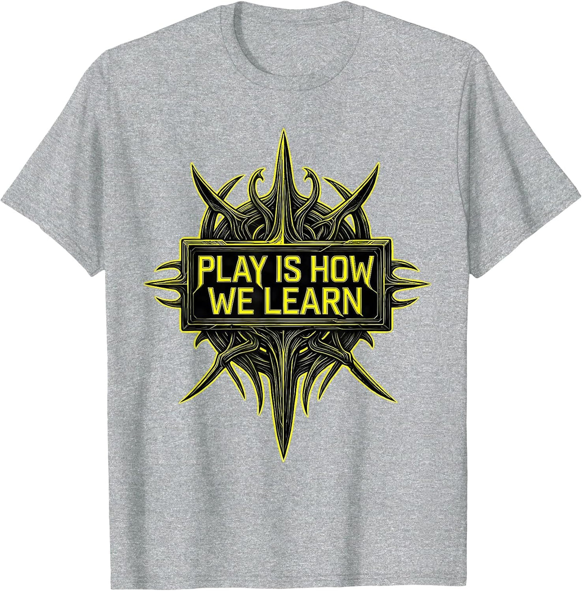 Men's Play Is How We Learn Preschool Teacher Design T-Shirt - Heather Grey
