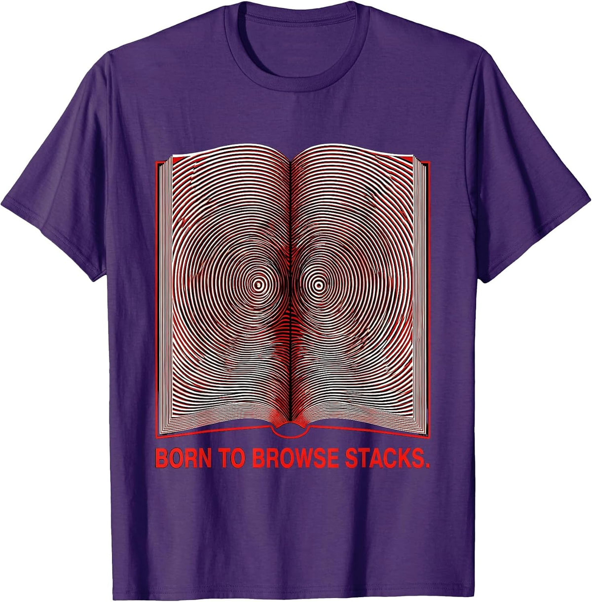 Men's Born to Browse Stacks Library Lover Design T-Shirt - Purple