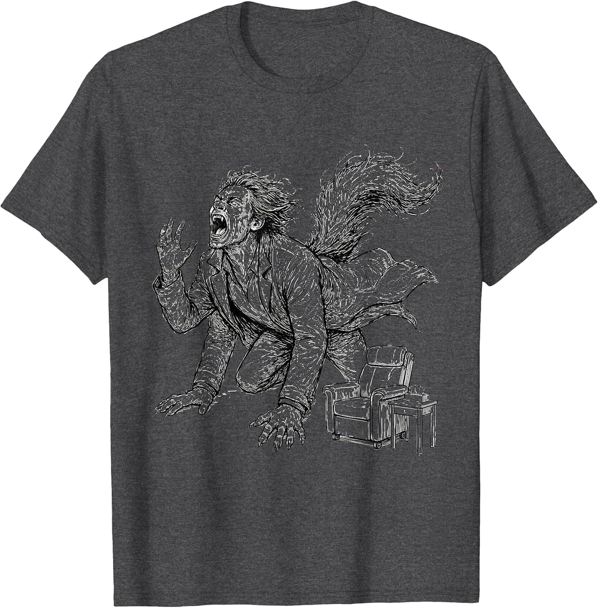 Howling Therapy Dark Humor Mental Health Counselor Gift T-Shirt - Dark Heather Grey