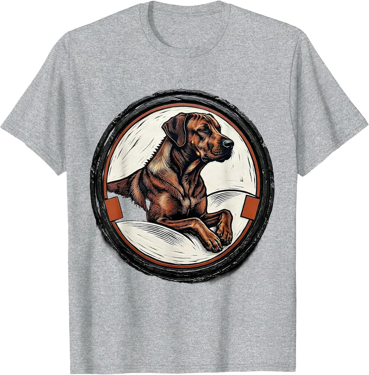 Men's Rhodesian Ridgeback Sleeping Dog Breed Loungewear Gift T-Shirt - Heather Grey