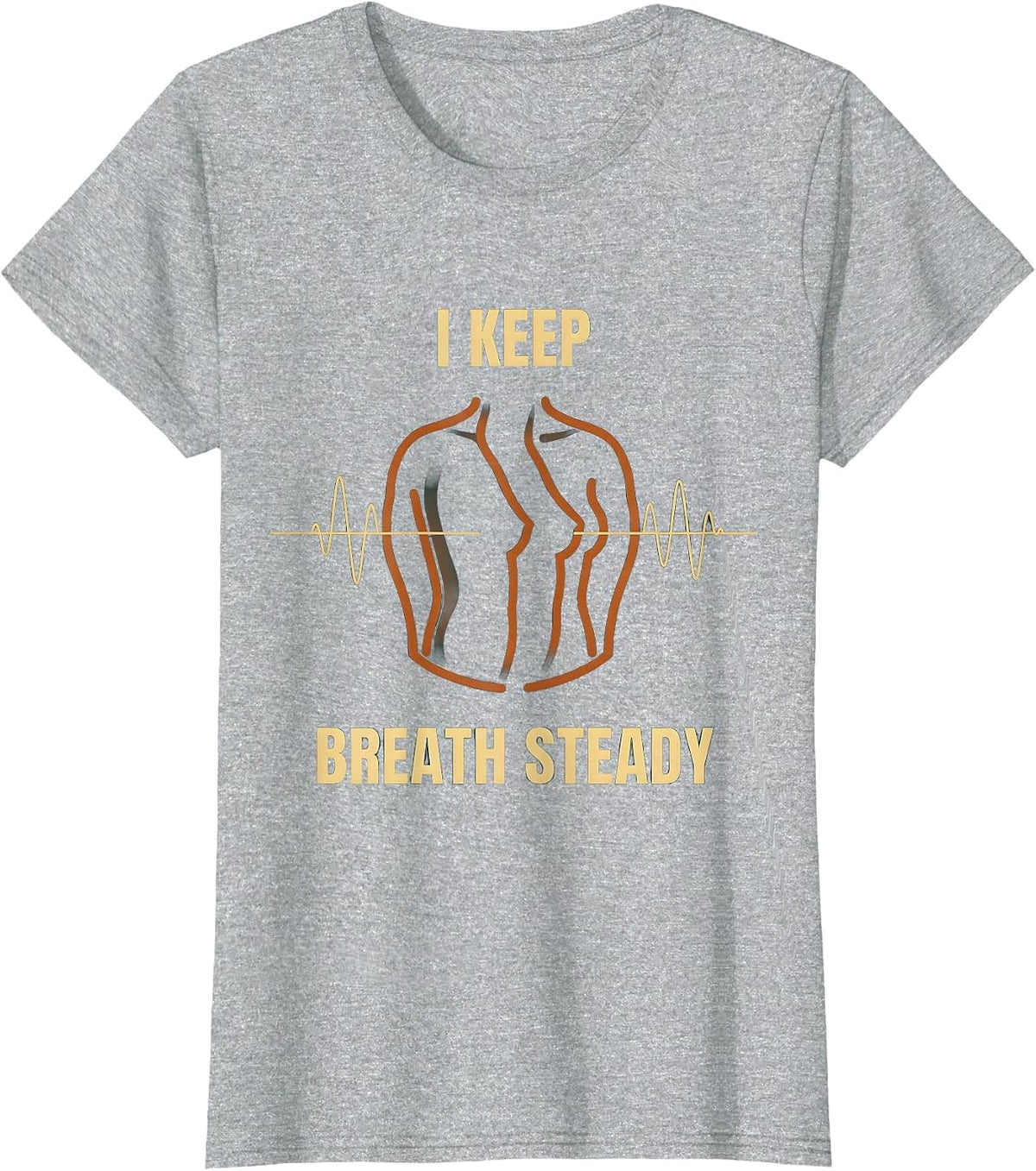 Women's I Keep Breath Steady Editorial Conceptual Respiratory T-Shirt - Heather Grey
