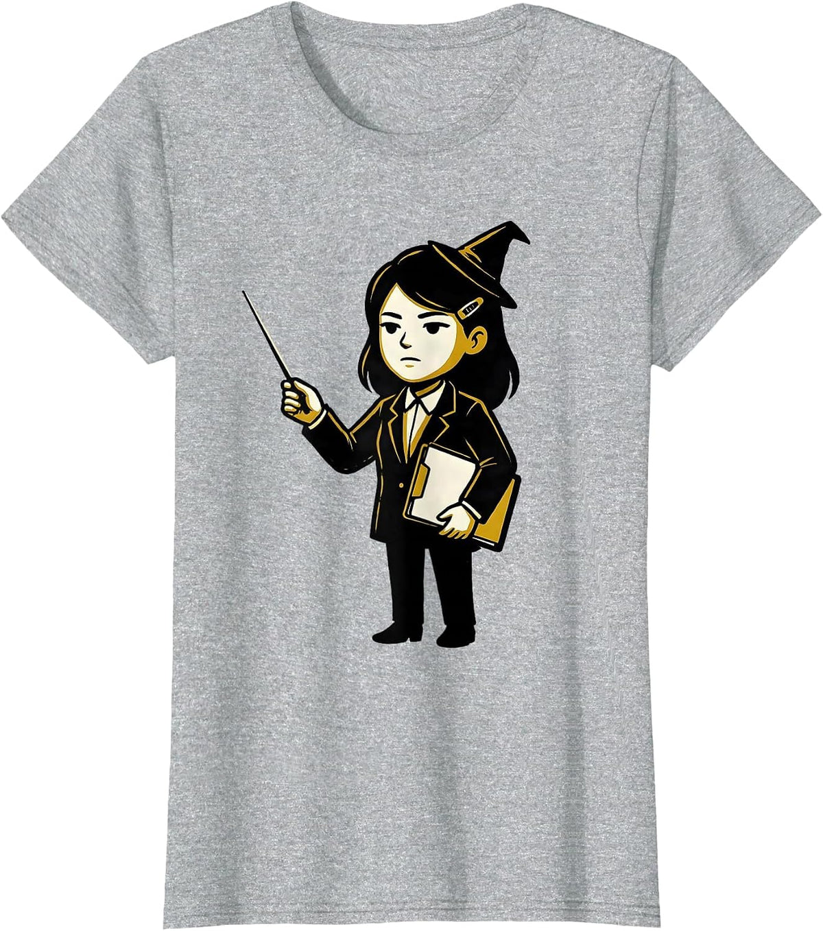 Music Teacher Halloween Costume Mascot Logo Funny T-Shirt - Heather Grey