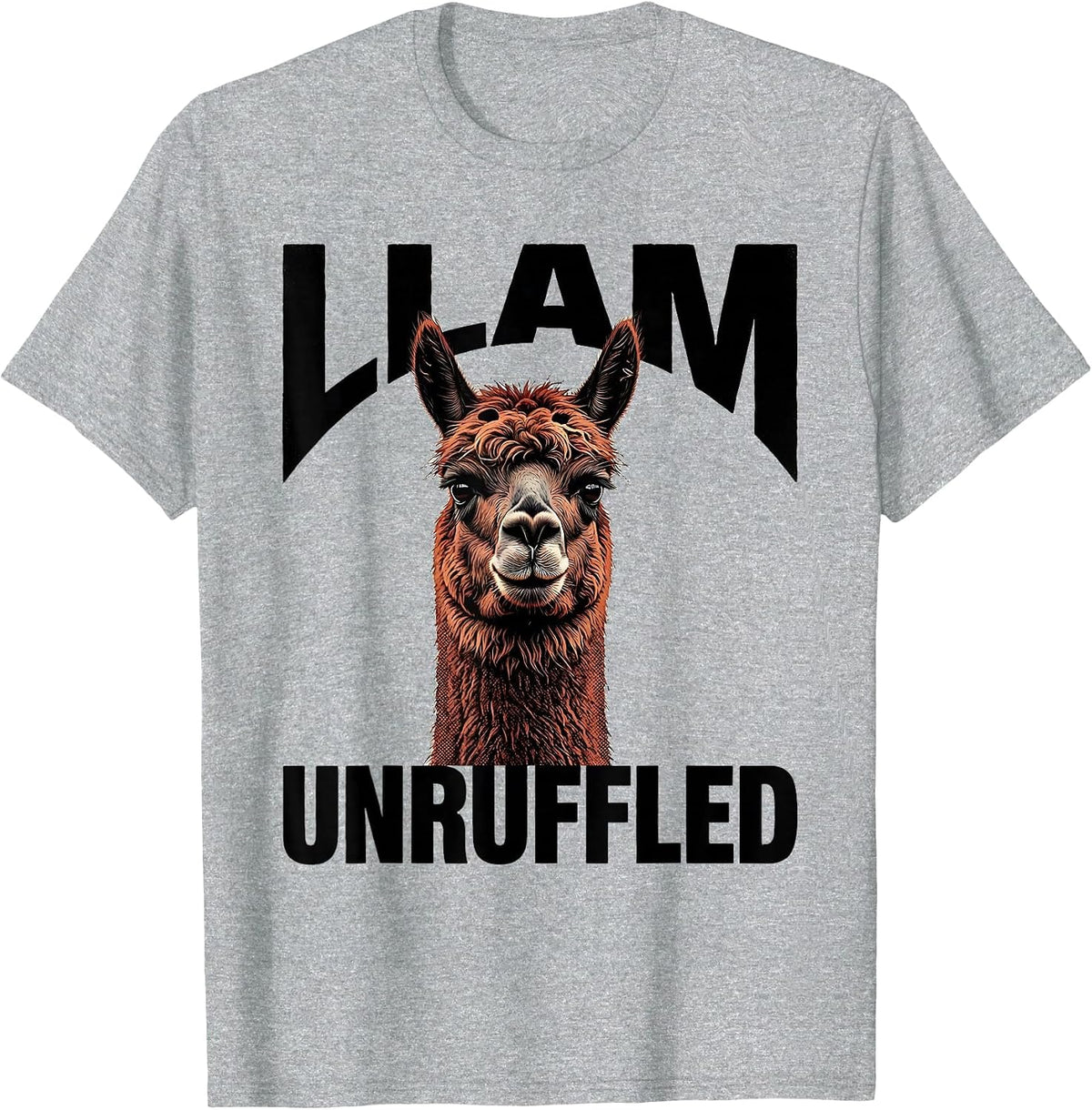 Men's Llam Unruffled Funny Llama Alpaca Lover Gift T-Shirt - Heather Grey