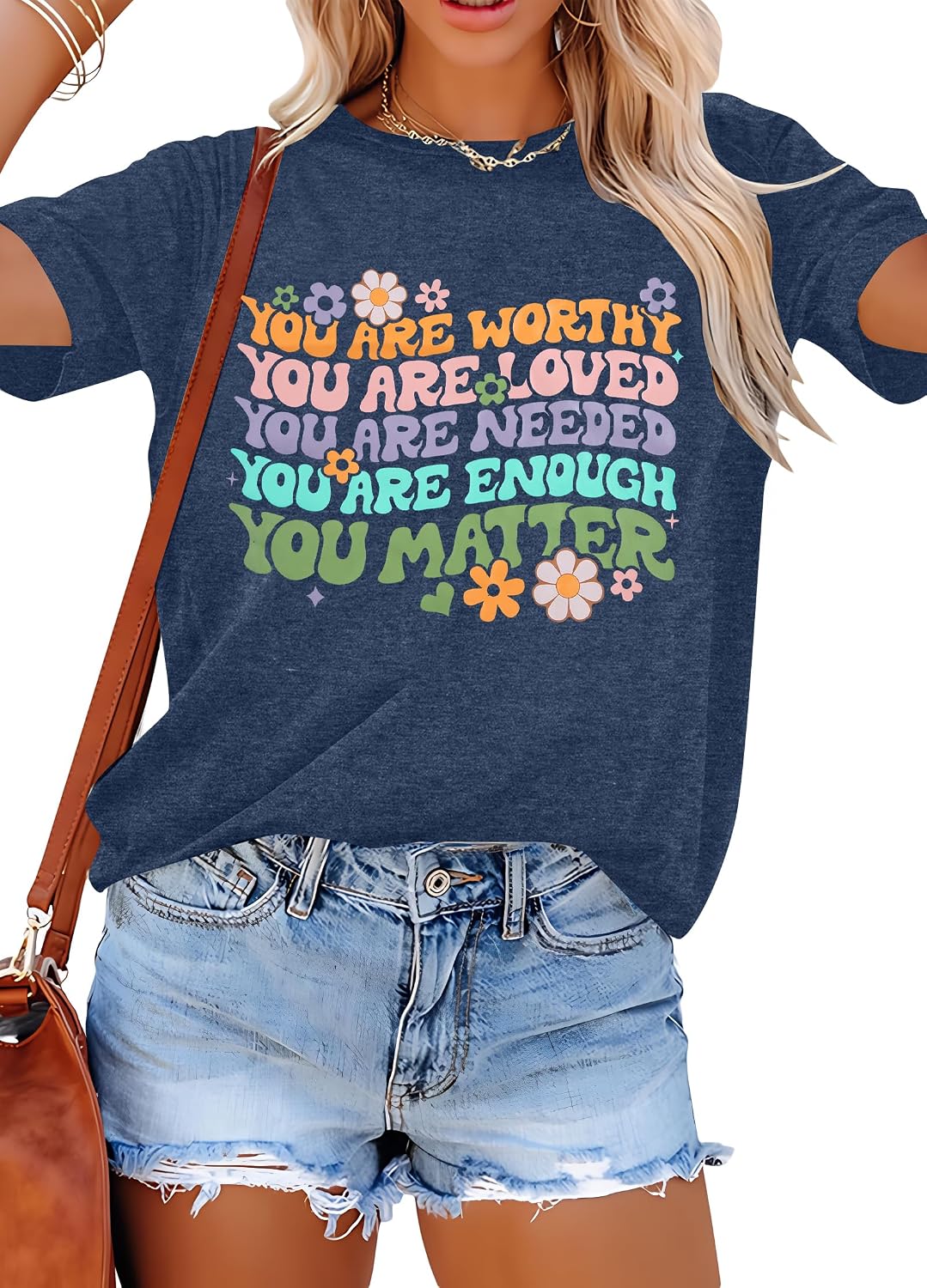 You Matter Shirt Women Teacher Mental Health Awareness Tee - Blue-a
