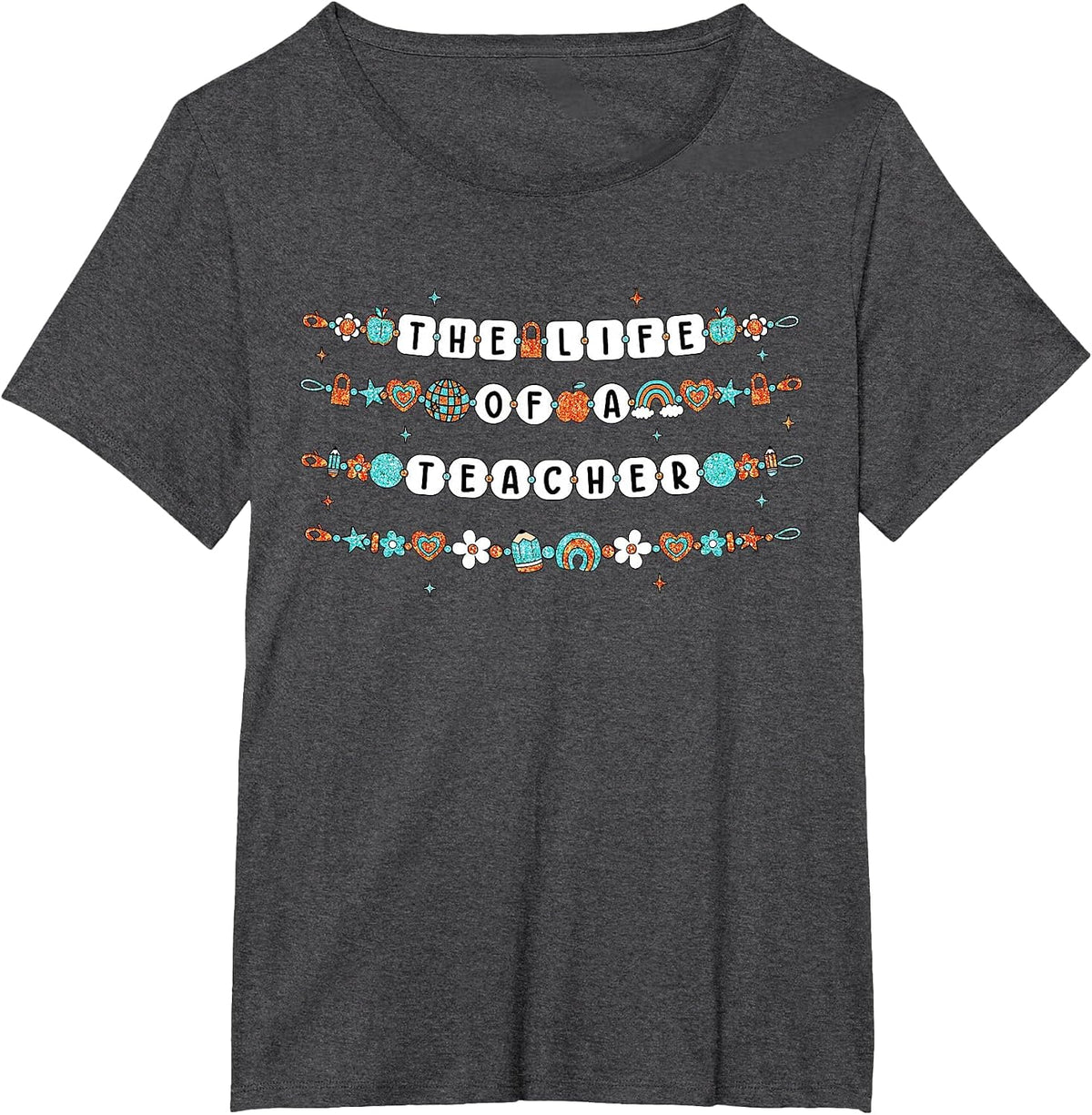 The Life of A Teacher Friendship Bracelets Elementary School T-Shirt - Dark Heather Grey