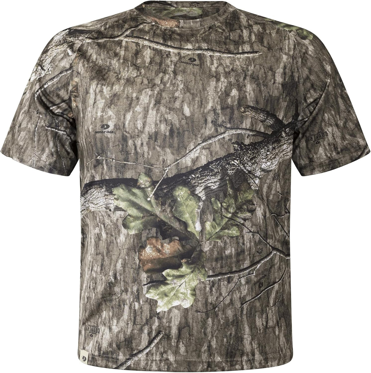 Mossy Oak Camo Hunting Short Sleeve Shirt for Men - Lightweight Performance Stretchable Tee with 4-Way Stretch & Cooling