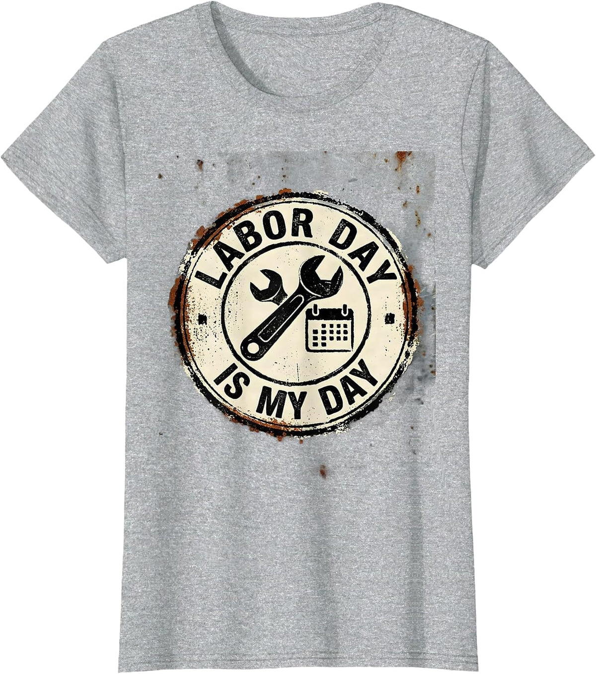 Women's Labor Day Is My Day Funny Blue Collar Worker Gift T-Shirt - Heather Grey